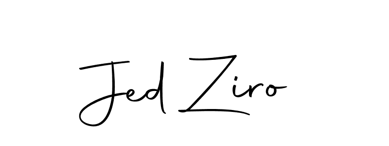 How to make Jed Ziro name signature. Use Autography-DOLnW style for creating short signs online. This is the latest handwritten sign. Jed Ziro signature style 10 images and pictures png