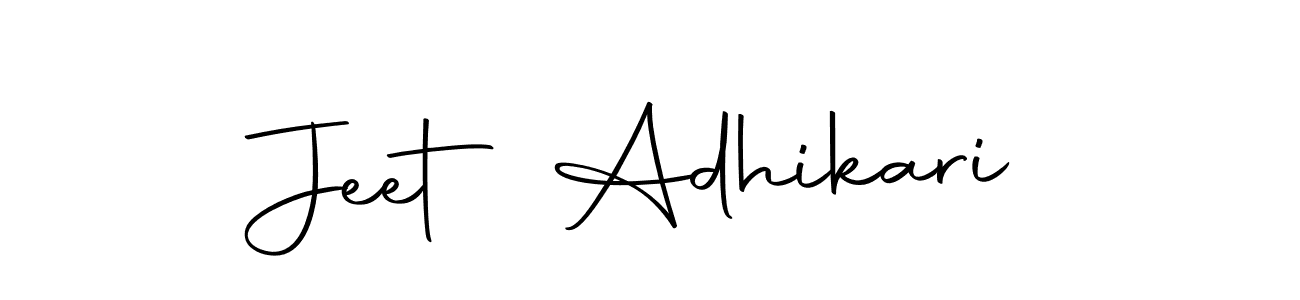 How to make Jeet Adhikari name signature. Use Autography-DOLnW style for creating short signs online. This is the latest handwritten sign. Jeet Adhikari signature style 10 images and pictures png