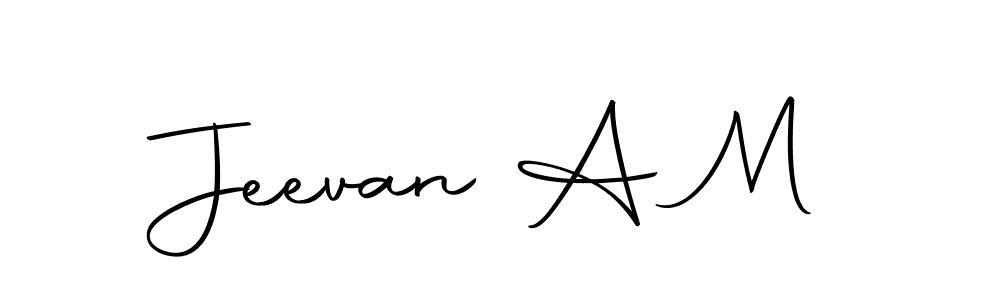 You should practise on your own different ways (Autography-DOLnW) to write your name (Jeevan A M) in signature. don't let someone else do it for you. Jeevan A M signature style 10 images and pictures png