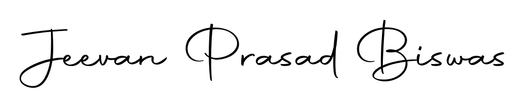 Try this chic Jeevan Prasad Biswas handwritten sign style. Using Autography-DOLnW font elements, it gives your name a sleek, memorable identity. Jeevan Prasad Biswas signature style 10 images and pictures png