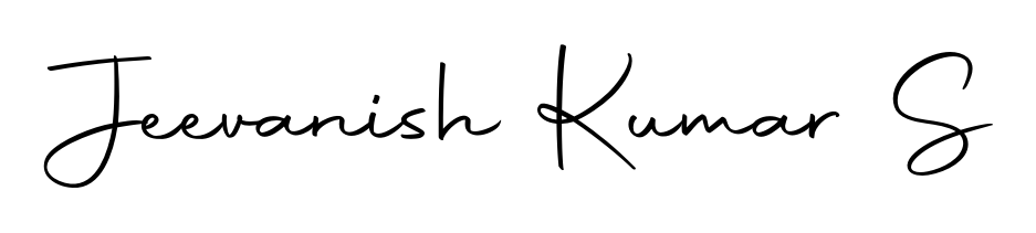 Master the art of signing with Jeevanish Kumar S written in fluent Autography-DOLnW script. A great template to practice and refine your handwriting. Jeevanish Kumar S signature style 10 images and pictures png