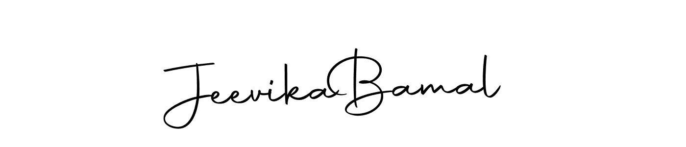 This is the best signature style for the Jeevika  Bamal name. Also you like these signature font (Autography-DOLnW). Mix name signature. Jeevika  Bamal signature style 10 images and pictures png