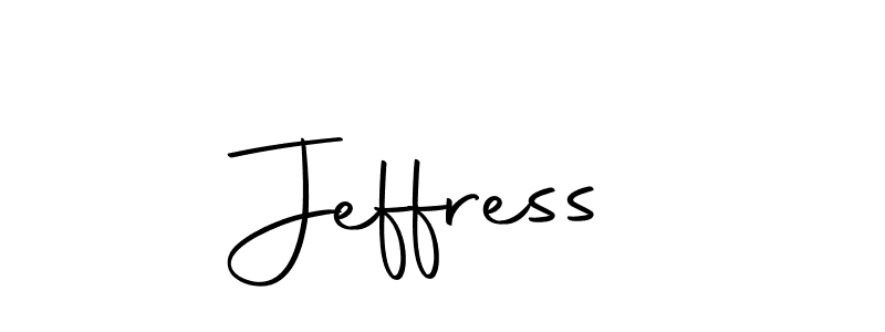 Create a beautiful signature design for name Jeffress. With this signature (Autography-DOLnW) fonts, you can make a handwritten signature for free. Jeffress signature style 10 images and pictures png