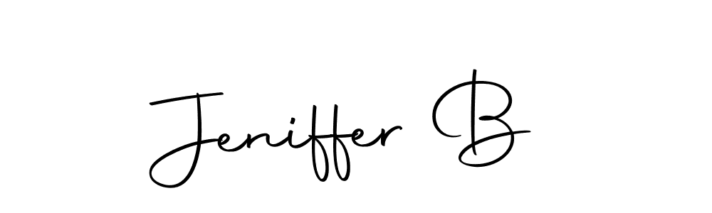 Create a beautiful signature design for name Jeniffer B. With this signature (Autography-DOLnW) fonts, you can make a handwritten signature for free. Jeniffer B signature style 10 images and pictures png