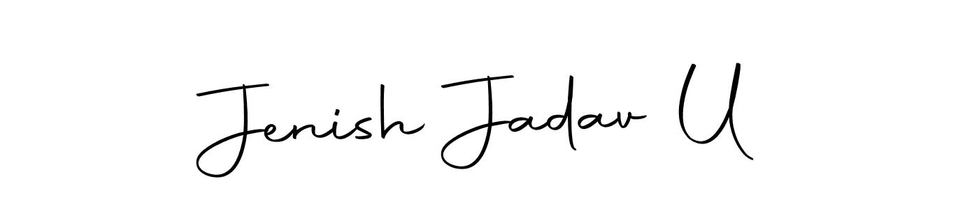 Use a signature maker to create a handwritten signature online. With this signature software, you can design (Autography-DOLnW) your own signature for name Jenish Jadav U. Jenish Jadav U signature style 10 images and pictures png