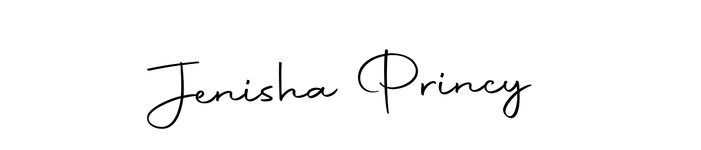 How to make Jenisha Princy name signature. Use Autography-DOLnW style for creating short signs online. This is the latest handwritten sign. Jenisha Princy signature style 10 images and pictures png