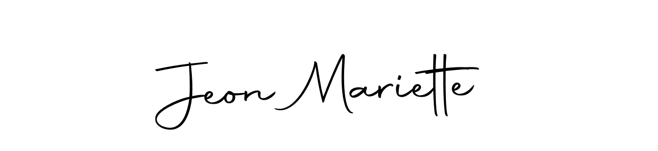 Create a beautiful signature design for name Jeon Mariette. With this signature (Autography-DOLnW) fonts, you can make a handwritten signature for free. Jeon Mariette signature style 10 images and pictures png