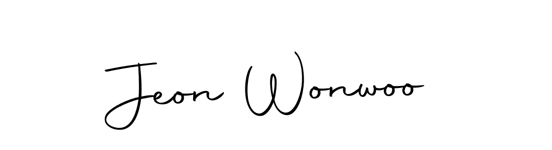 How to make Jeon Wonwoo name signature. Use Autography-DOLnW style for creating short signs online. This is the latest handwritten sign. Jeon Wonwoo signature style 10 images and pictures png
