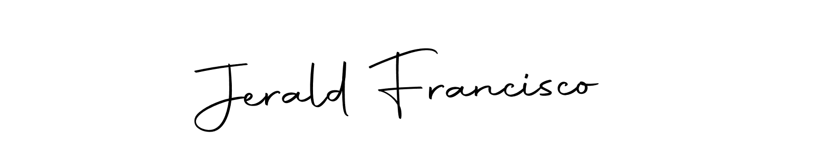 Create a beautiful signature design for name Jerald Francisco. With this signature (Autography-DOLnW) fonts, you can make a handwritten signature for free. Jerald Francisco signature style 10 images and pictures png