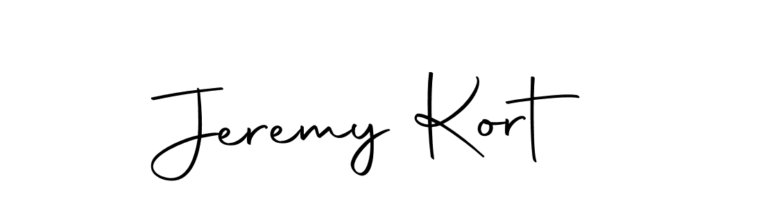 How to make Jeremy Kort name signature. Use Autography-DOLnW style for creating short signs online. This is the latest handwritten sign. Jeremy Kort signature style 10 images and pictures png