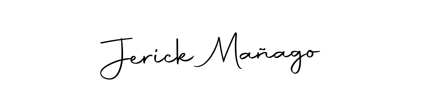 How to make Jerick Mañago name signature. Use Autography-DOLnW style for creating short signs online. This is the latest handwritten sign. Jerick Mañago signature style 10 images and pictures png
