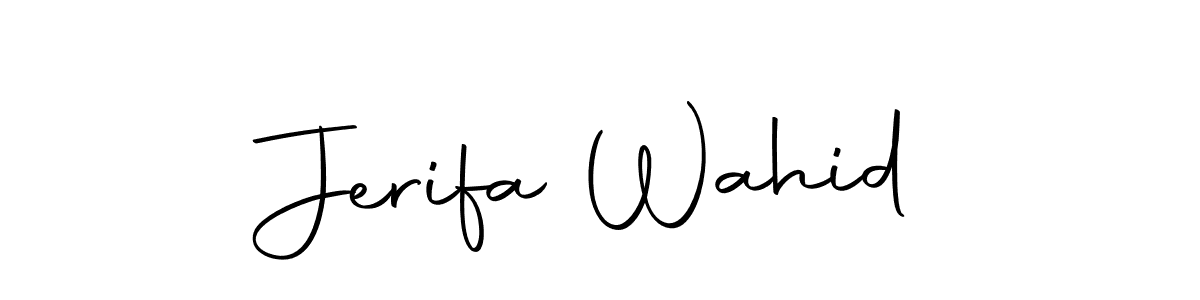 How to make Jerifa Wahid name signature. Use Autography-DOLnW style for creating short signs online. This is the latest handwritten sign. Jerifa Wahid signature style 10 images and pictures png