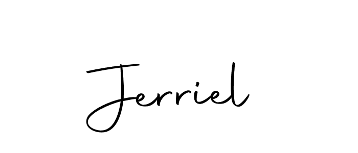 Similarly Autography-DOLnW is the best handwritten signature design. Signature creator online .You can use it as an online autograph creator for name Jerriel. Jerriel signature style 10 images and pictures png