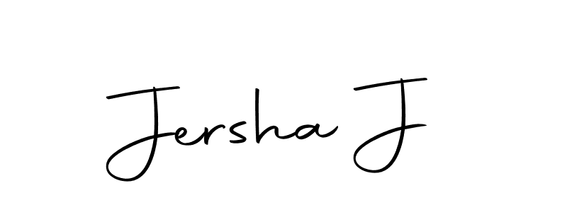 How to make Jersha J name signature. Use Autography-DOLnW style for creating short signs online. This is the latest handwritten sign. Jersha J signature style 10 images and pictures png