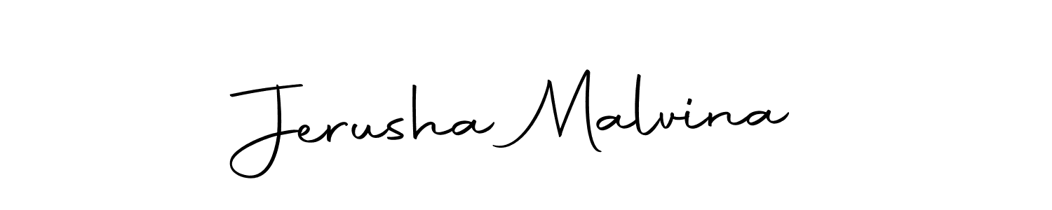 How to make Jerusha Malvina name signature. Use Autography-DOLnW style for creating short signs online. This is the latest handwritten sign. Jerusha Malvina signature style 10 images and pictures png