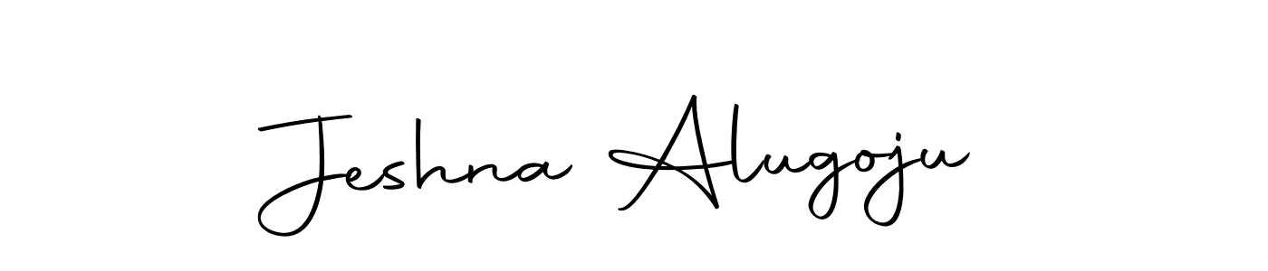 How to make Jeshna Alugoju name signature. Use Autography-DOLnW style for creating short signs online. This is the latest handwritten sign. Jeshna Alugoju signature style 10 images and pictures png