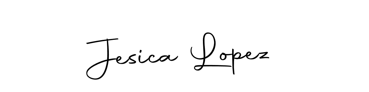 How to make Jesica Lopez name signature. Use Autography-DOLnW style for creating short signs online. This is the latest handwritten sign. Jesica Lopez signature style 10 images and pictures png