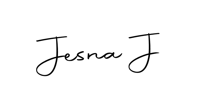 How to make Jesna J name signature. Use Autography-DOLnW style for creating short signs online. This is the latest handwritten sign. Jesna J signature style 10 images and pictures png
