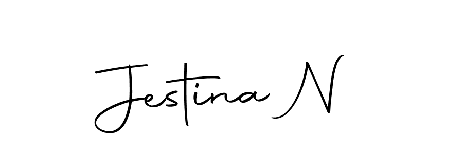 You should practise on your own different ways (Autography-DOLnW) to write your name (Jestina N) in signature. don't let someone else do it for you. Jestina N signature style 10 images and pictures png