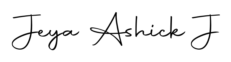 A classic penmanship look for Jeya Ashick J. The Autography-DOLnW font brings timeless elegance and confidence to every signed document. Jeya Ashick J signature style 10 images and pictures png