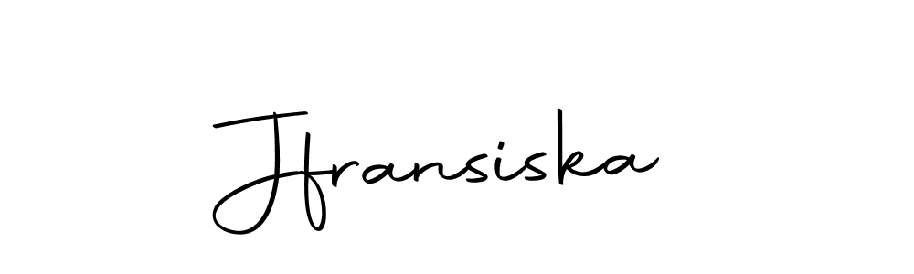 Create a beautiful signature design for name Jfransiska. With this signature (Autography-DOLnW) fonts, you can make a handwritten signature for free. Jfransiska signature style 10 images and pictures png