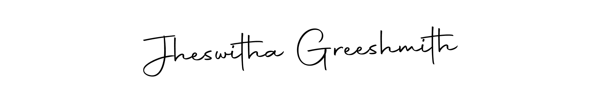 Create a beautiful signature design for name Jheswitha Greeshmith. With this signature (Autography-DOLnW) fonts, you can make a handwritten signature for free. Jheswitha Greeshmith signature style 10 images and pictures png