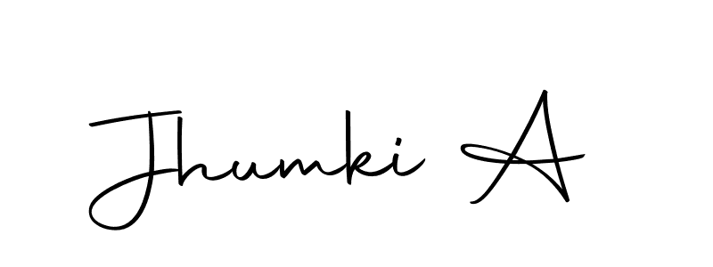 if you are searching for the best signature style for your name Jhumki A. so please give up your signature search. here we have designed multiple signature styles  using Autography-DOLnW. Jhumki A signature style 10 images and pictures png