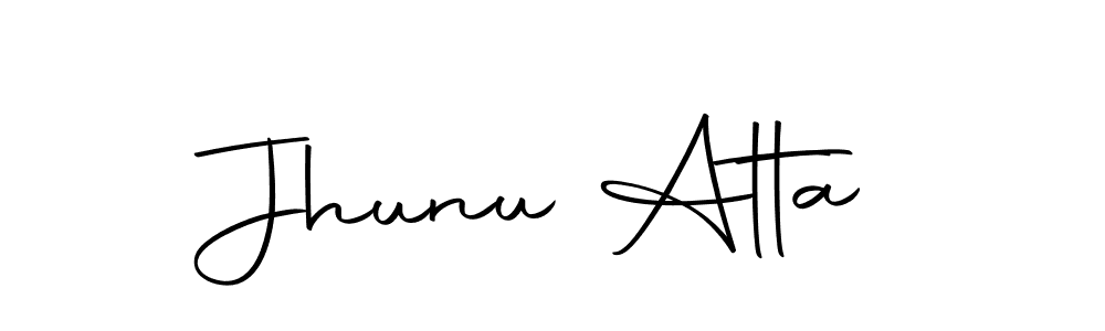 Use a signature maker to create a handwritten signature online. With this signature software, you can design (Autography-DOLnW) your own signature for name Jhunu Atta. Jhunu Atta signature style 10 images and pictures png