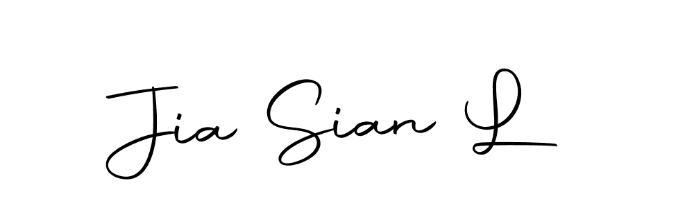 Create a beautiful signature design for name Jia Sian L. With this signature (Autography-DOLnW) fonts, you can make a handwritten signature for free. Jia Sian L signature style 10 images and pictures png