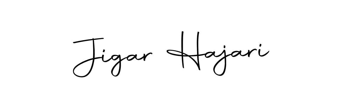 How to make Jigar Hajari name signature. Use Autography-DOLnW style for creating short signs online. This is the latest handwritten sign. Jigar Hajari signature style 10 images and pictures png