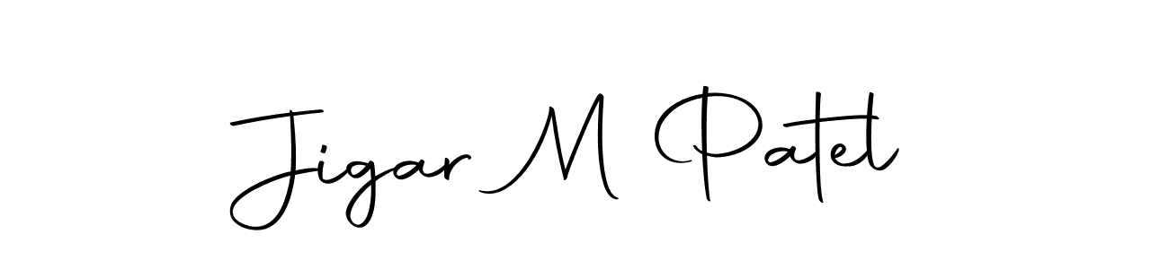 Make a beautiful signature design for name Jigar M Patel. With this signature (Autography-DOLnW) style, you can create a handwritten signature for free. Jigar M Patel signature style 10 images and pictures png