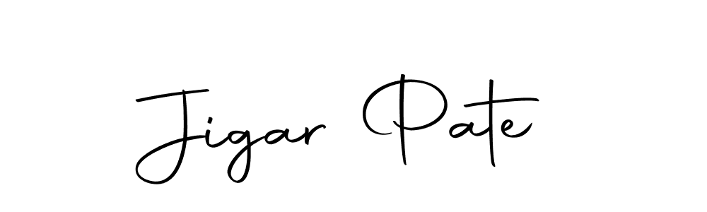 How to make Jigar Pate name signature. Use Autography-DOLnW style for creating short signs online. This is the latest handwritten sign. Jigar Pate signature style 10 images and pictures png