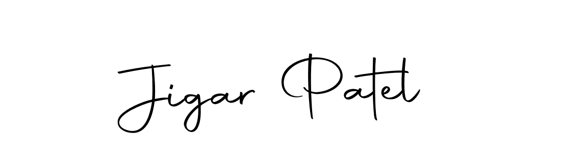 Create a beautiful signature design for name Jigar Patel. With this signature (Autography-DOLnW) fonts, you can make a handwritten signature for free. Jigar Patel signature style 10 images and pictures png