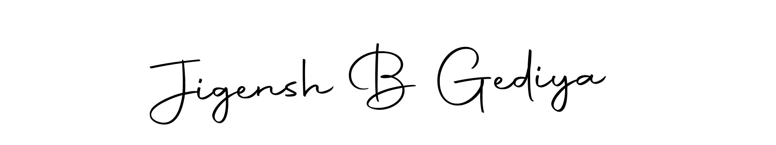 Design your own signature with our free online signature maker. With this signature software, you can create a handwritten (Autography-DOLnW) signature for name Jigensh B Gediya. Jigensh B Gediya signature style 10 images and pictures png