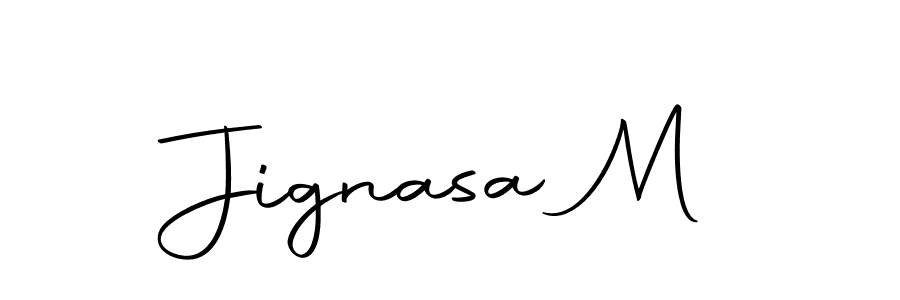 Create a beautiful signature design for name Jignasa M. With this signature (Autography-DOLnW) fonts, you can make a handwritten signature for free. Jignasa M signature style 10 images and pictures png