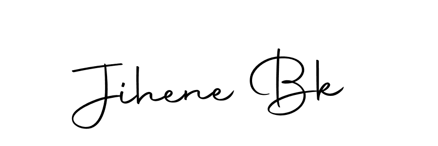 Create a beautiful signature design for name Jihene Bk. With this signature (Autography-DOLnW) fonts, you can make a handwritten signature for free. Jihene Bk signature style 10 images and pictures png