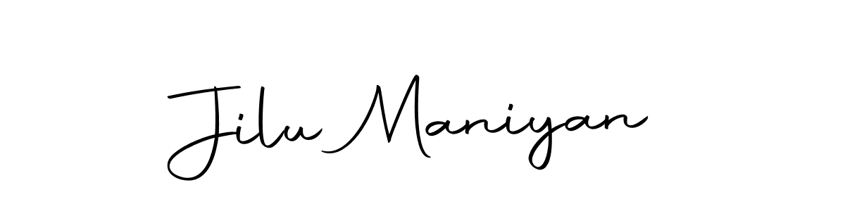 How to make Jilu Maniyan name signature. Use Autography-DOLnW style for creating short signs online. This is the latest handwritten sign. Jilu Maniyan signature style 10 images and pictures png