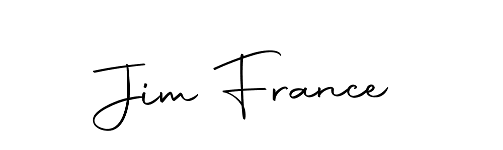 Create a beautiful signature design for name Jim France. With this signature (Autography-DOLnW) fonts, you can make a handwritten signature for free. Jim France signature style 10 images and pictures png