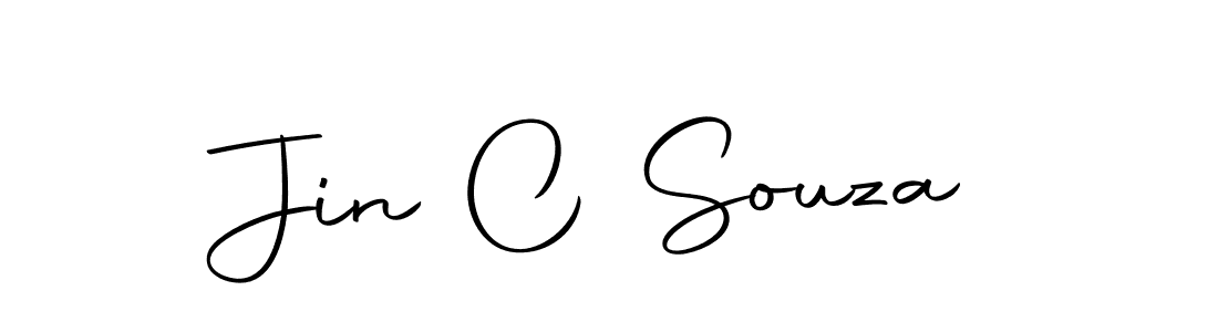 How to make Jin C Souza name signature. Use Autography-DOLnW style for creating short signs online. This is the latest handwritten sign. Jin C Souza signature style 10 images and pictures png