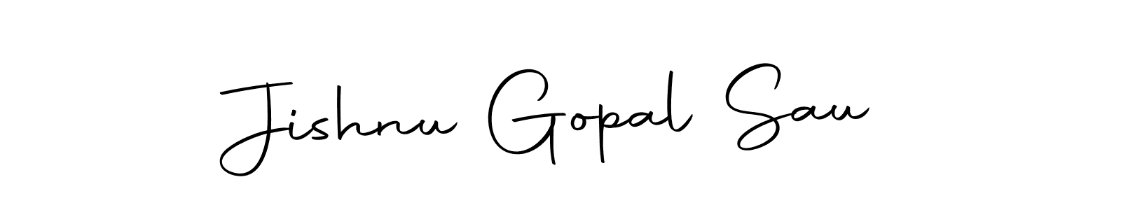 You should practise on your own different ways (Autography-DOLnW) to write your name (Jishnu Gopal Sau) in signature. don't let someone else do it for you. Jishnu Gopal Sau signature style 10 images and pictures png