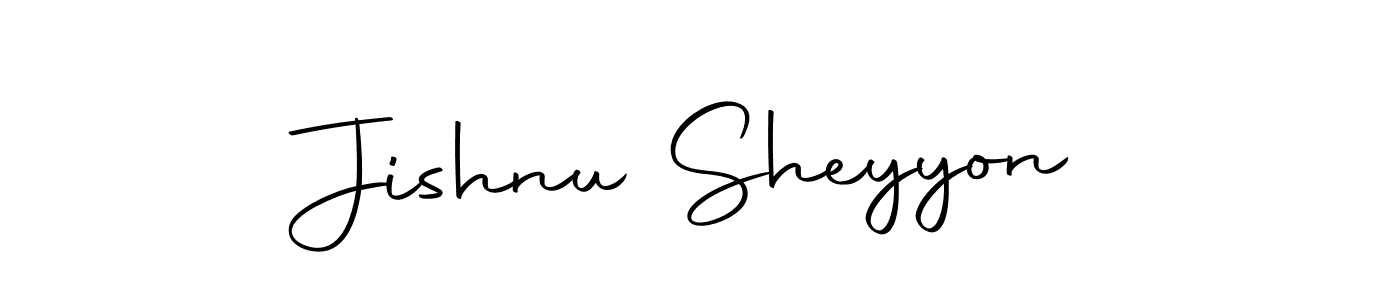 Create a beautiful signature design for name Jishnu Sheyyon. With this signature (Autography-DOLnW) fonts, you can make a handwritten signature for free. Jishnu Sheyyon signature style 10 images and pictures png