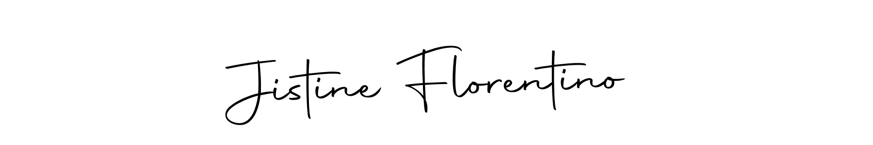 How to make Jistine Florentino name signature. Use Autography-DOLnW style for creating short signs online. This is the latest handwritten sign. Jistine Florentino signature style 10 images and pictures png