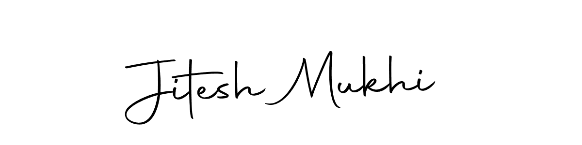 How to make Jitesh Mukhi name signature. Use Autography-DOLnW style for creating short signs online. This is the latest handwritten sign. Jitesh Mukhi signature style 10 images and pictures png