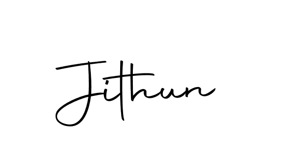 Make a beautiful signature design for name Jithun. With this signature (Autography-DOLnW) style, you can create a handwritten signature for free. Jithun signature style 10 images and pictures png