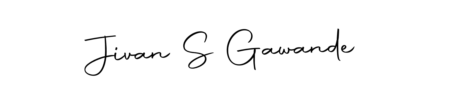 How to make Jivan S Gawande name signature. Use Autography-DOLnW style for creating short signs online. This is the latest handwritten sign. Jivan S Gawande signature style 10 images and pictures png