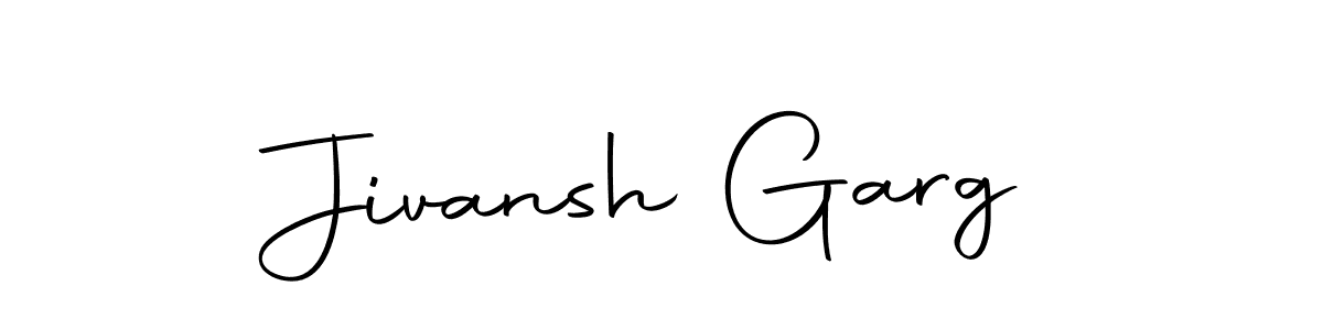 How to make Jivansh Garg name signature. Use Autography-DOLnW style for creating short signs online. This is the latest handwritten sign. Jivansh Garg signature style 10 images and pictures png
