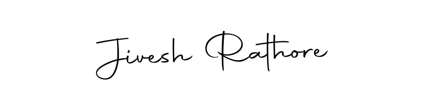 How to make Jivesh Rathore name signature. Use Autography-DOLnW style for creating short signs online. This is the latest handwritten sign. Jivesh Rathore signature style 10 images and pictures png