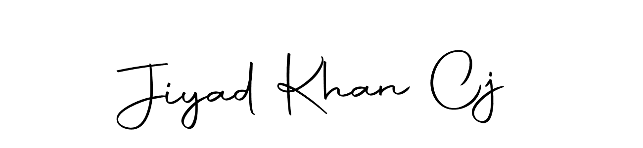 How to make Jiyad Khan Cj name signature. Use Autography-DOLnW style for creating short signs online. This is the latest handwritten sign. Jiyad Khan Cj signature style 10 images and pictures png