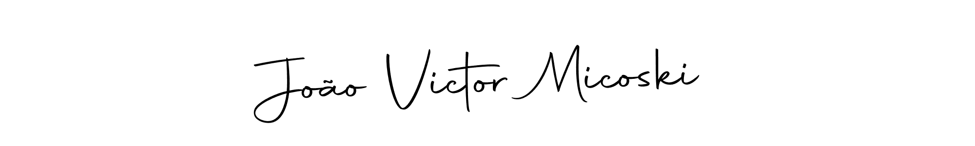 How to make João Victor Micoski name signature. Use Autography-DOLnW style for creating short signs online. This is the latest handwritten sign. João Victor Micoski signature style 10 images and pictures png
