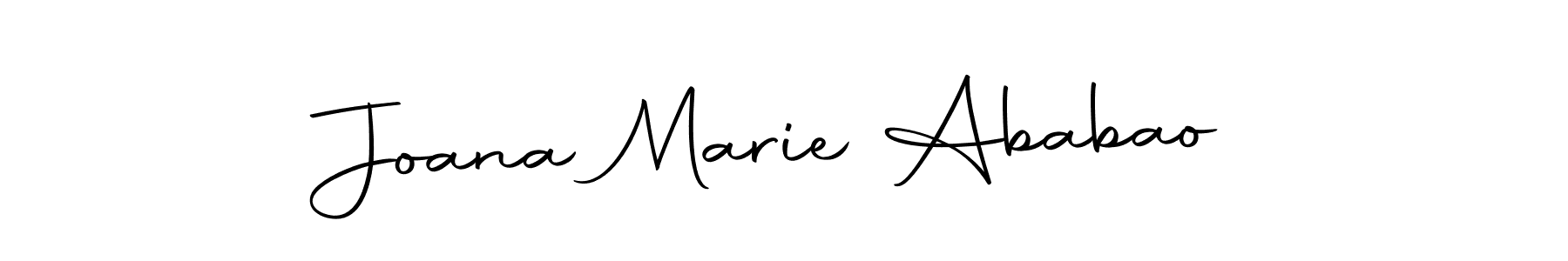 The best way (Autography-DOLnW) to make a short signature is to pick only two or three words in your name. The name Joana Marie Ababao include a total of six letters. For converting this name. Joana Marie Ababao signature style 10 images and pictures png